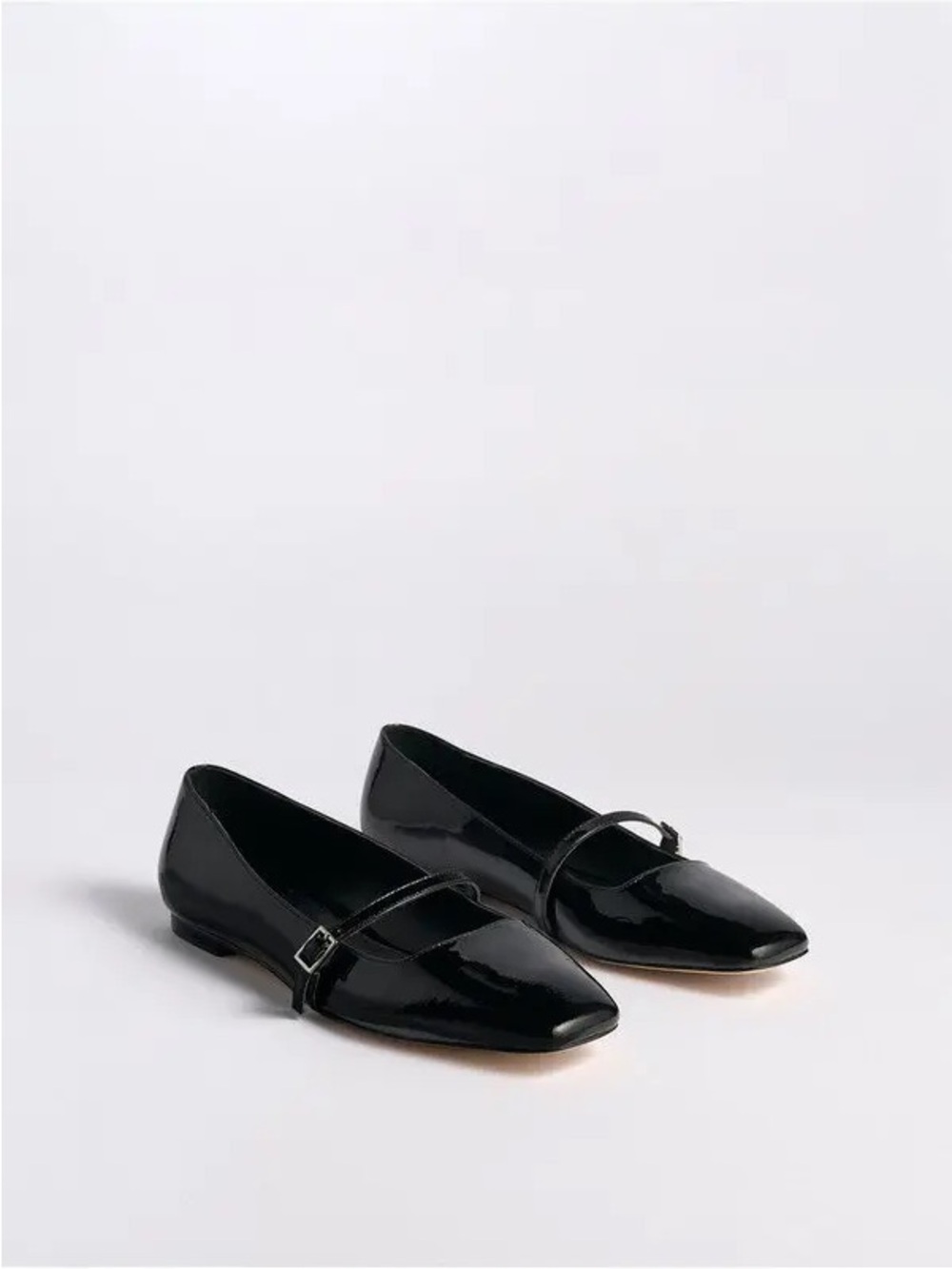 Marion Parke Mary Jane Black Patent Ballet Flats Size 42